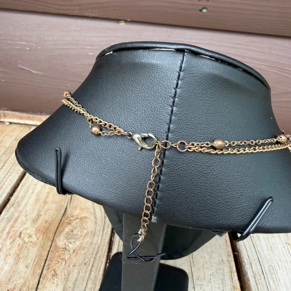 Whimsigoth Moon Star Layered Necklace Bronze Tone Celestial Dainty